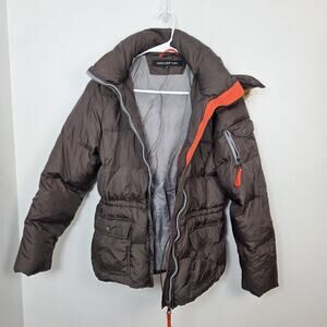 Marc‎ New York Brown Down Filled Hooded Winter Outdoor Puffer Coat Size Small